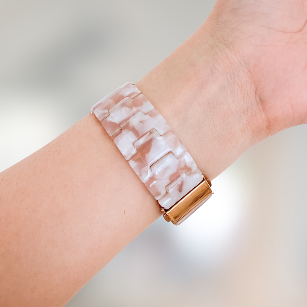 ポリー レジン アップル ウォッチ バンド - ローズ ブロッサム