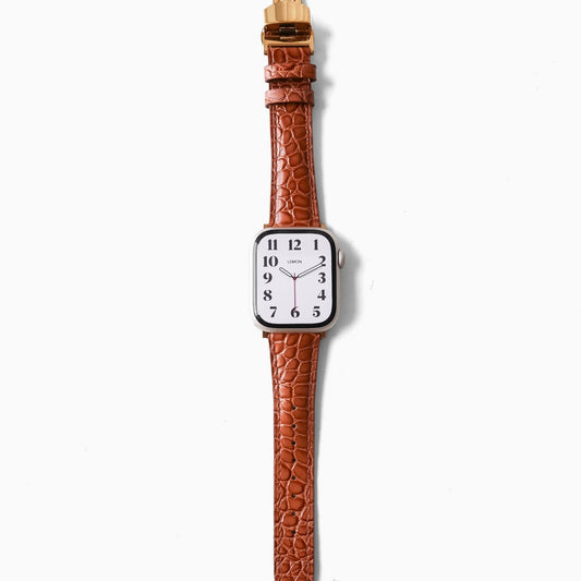 Alligator Leather Apple Watch Strap - Brown2