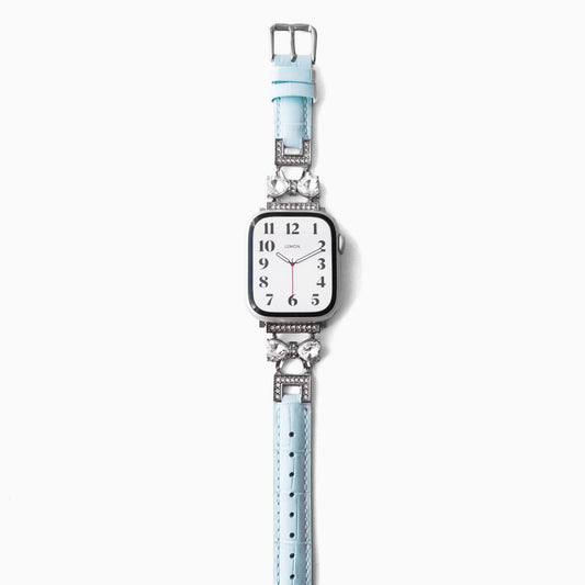 Butterfly Leather Apple Watch Strap - Blue