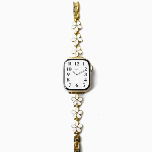 APPLE Watch with a floral strap in gold