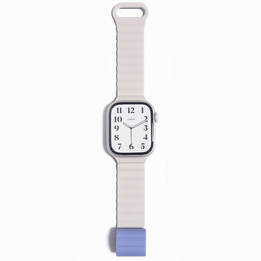 Snap Rubber Apple Watch Band - Starlight & Baby Blue
