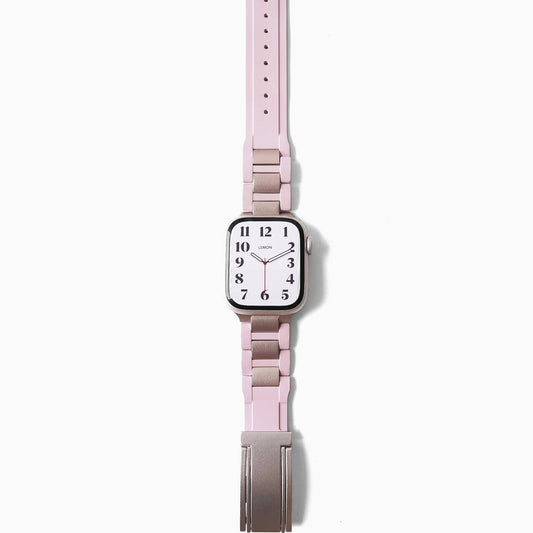 Silicone-Steel Magnetic Apple Watch Strap - Pink 2