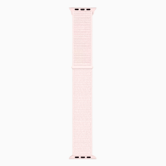 Pink APPLE watch band on a white background