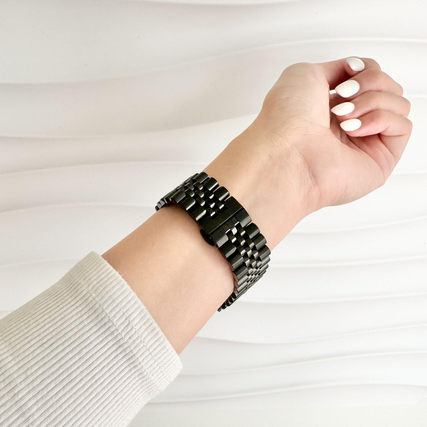 (St-Steel) ジュビリー アップル ウォッチ ストラップ - ブラック