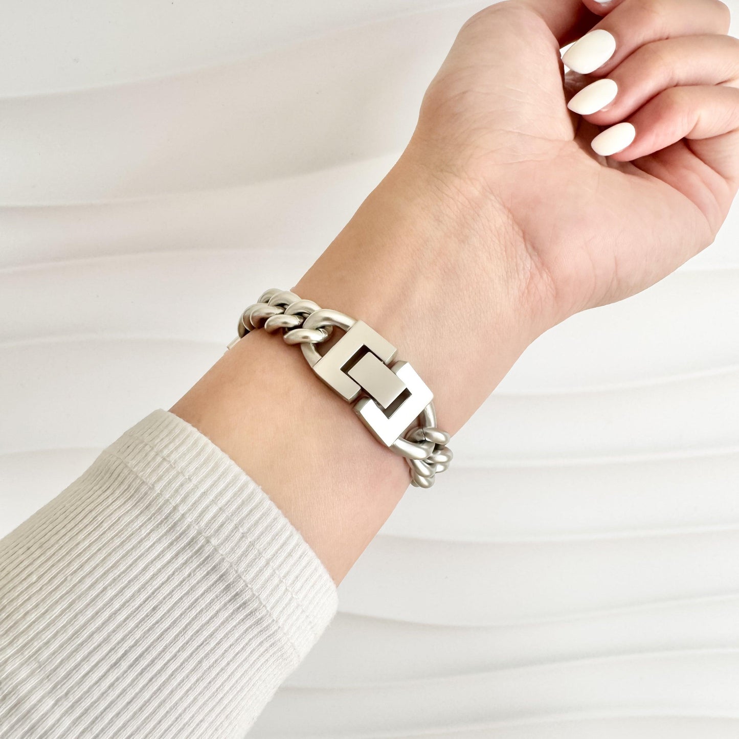 (St-Steel) スリム タイムレス アップル ウォッチ ブレスレット - Starlight