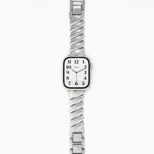 (St-Steel) Twist Glam Apple Watch Bracelet - Silver