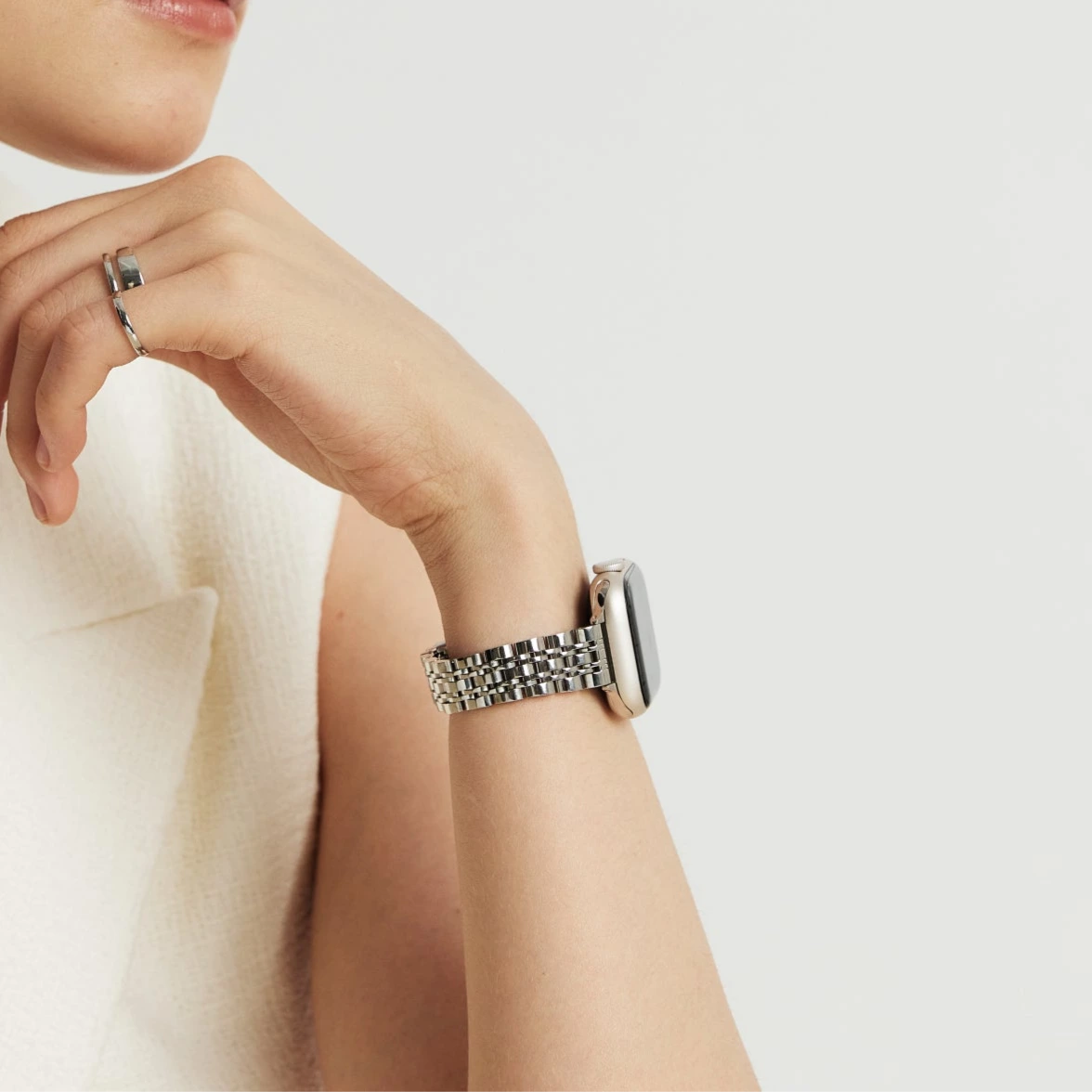 (St-Steel) LEMON インスピレーション Apple Watch ストラップ - Silver