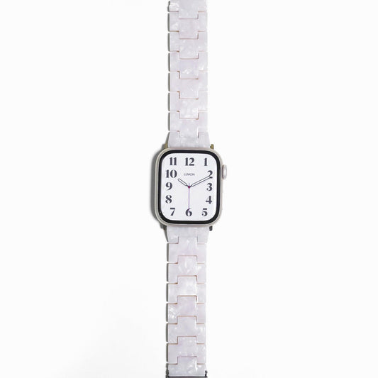 Polly Resin Apple Watch Band - Clear Pearl White