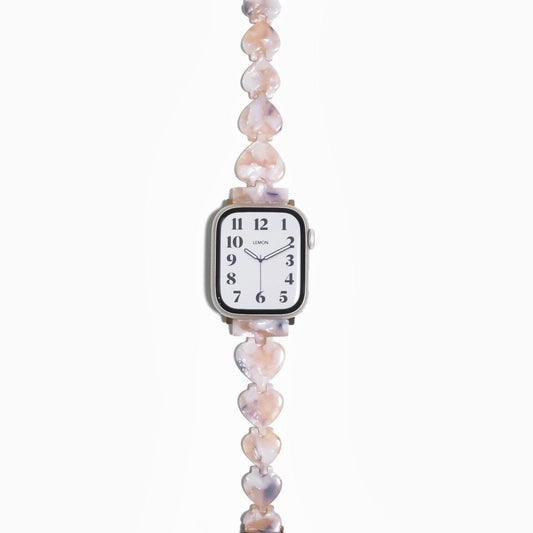 Resin Heart Chain Apple Watch Band - Pink