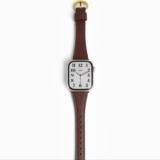 Slim Horseshoe Leather Apple Watch Band - Brown