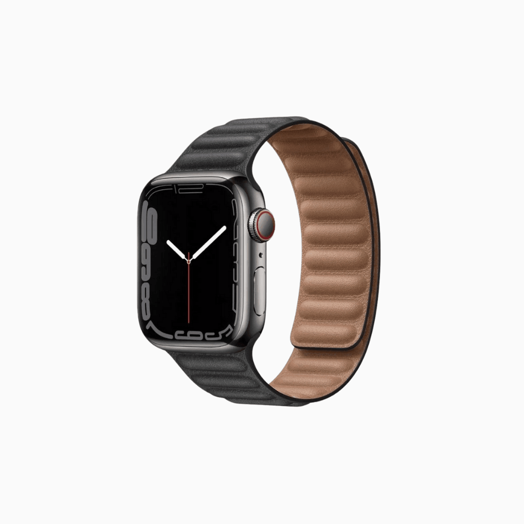 Snap Leather Loop Apple Watch Band Black