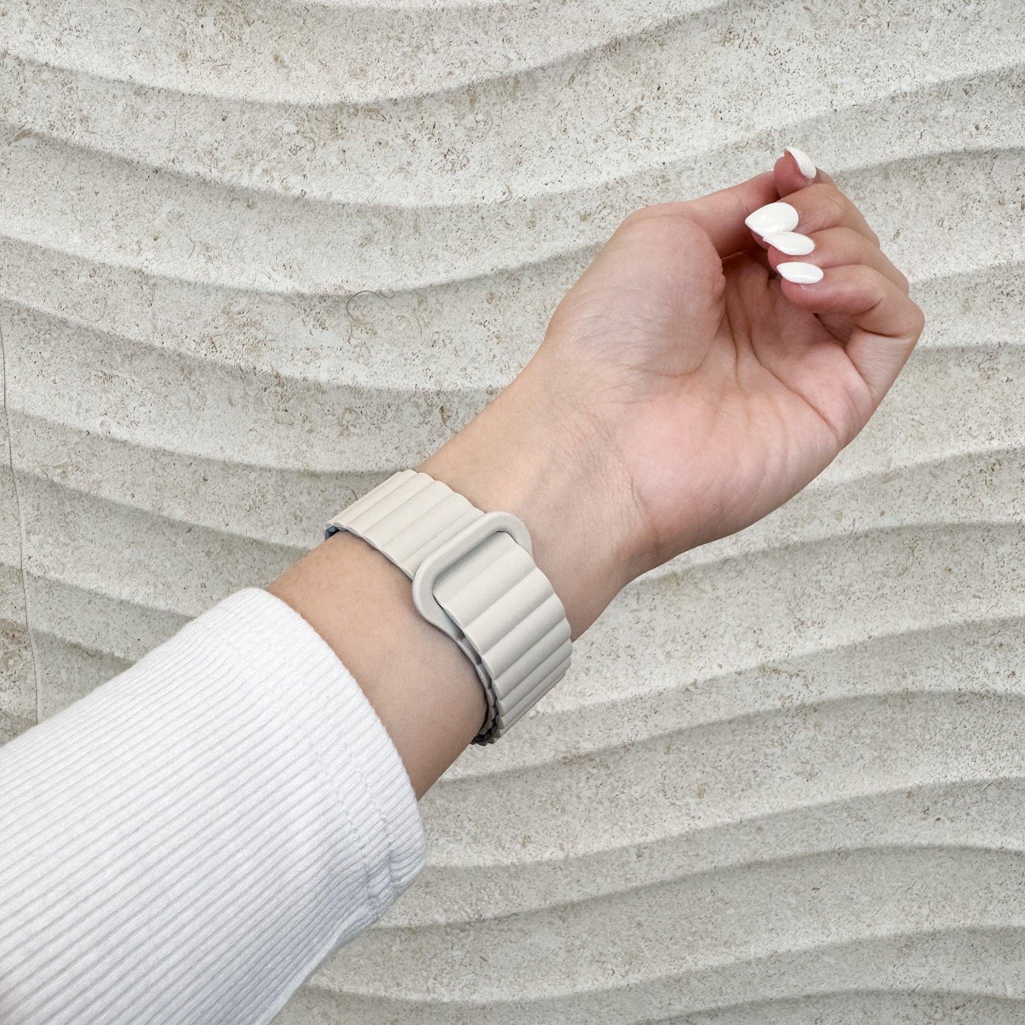 Snap Rubber Apple Watch Band - Starlight & Baby Blue