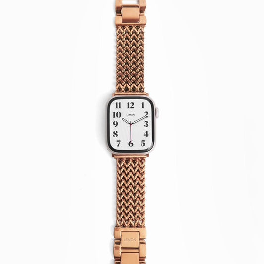 (St-Steel) Infinity Mesh Apple Watch Bracelet - 18k Rose Gold Plated