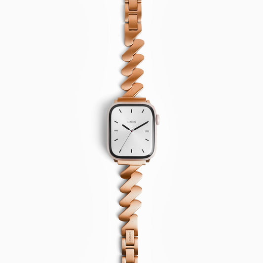 (St-Steel) Lightning Apple Watch Bracelet - 18k Rose Gold Plated