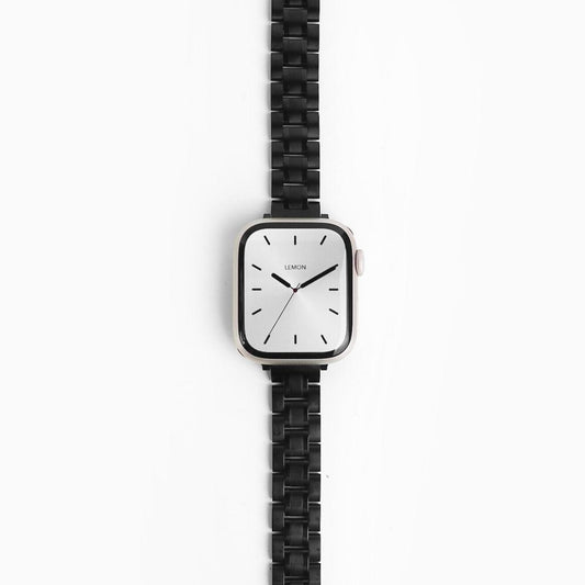 (St-Steel) Slim Jubilee Apple Watch Band - Black