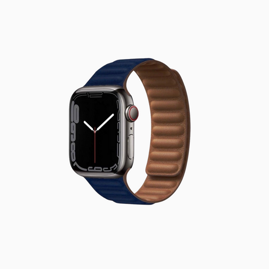Snap Leather Loop Apple Watch Band - Midnight Blue