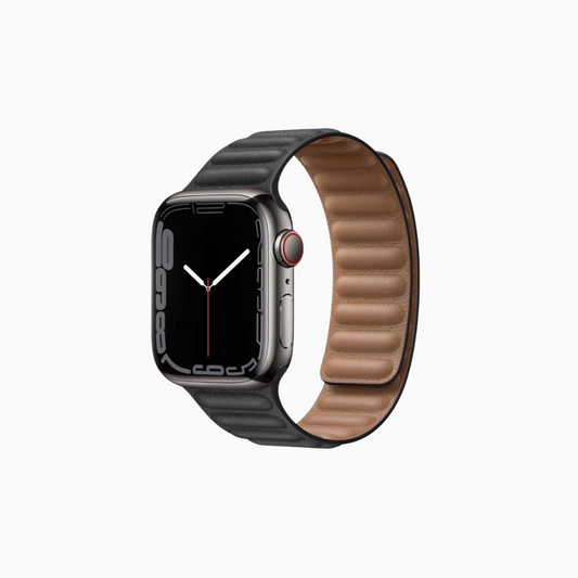 Snap Leather Apple Watch Band - Black