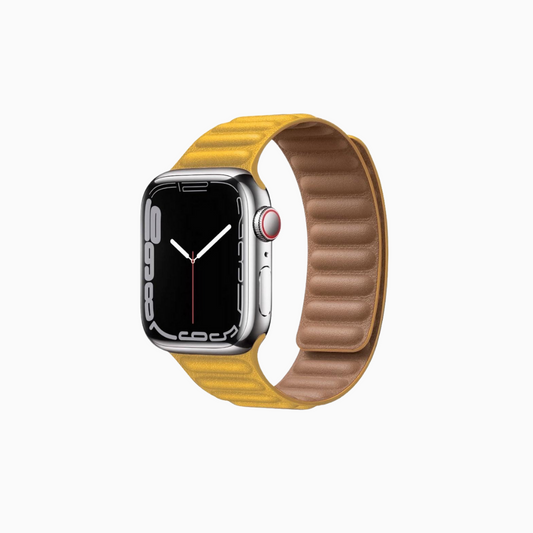 Snap Leather Loop Apple Watch Band - Yellow