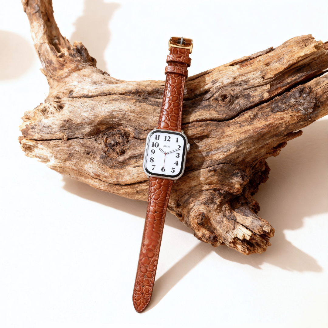 アリゲーター レザー Apple Watch ストラップ - ブラウン