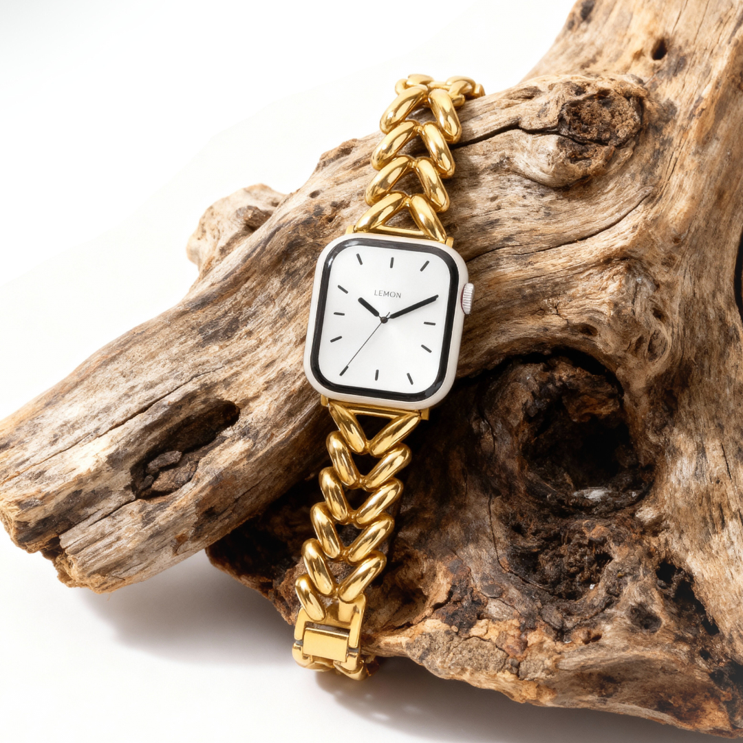 (St-Steel) ソワレ Apple Watch ブレスレット - 18k ゴールドプレート