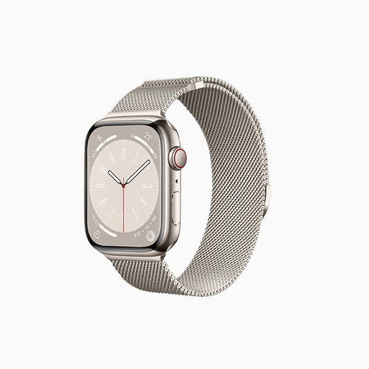 (St-Steel) Milanese Apple Watch Loop with Rounded Clasp - Starlight