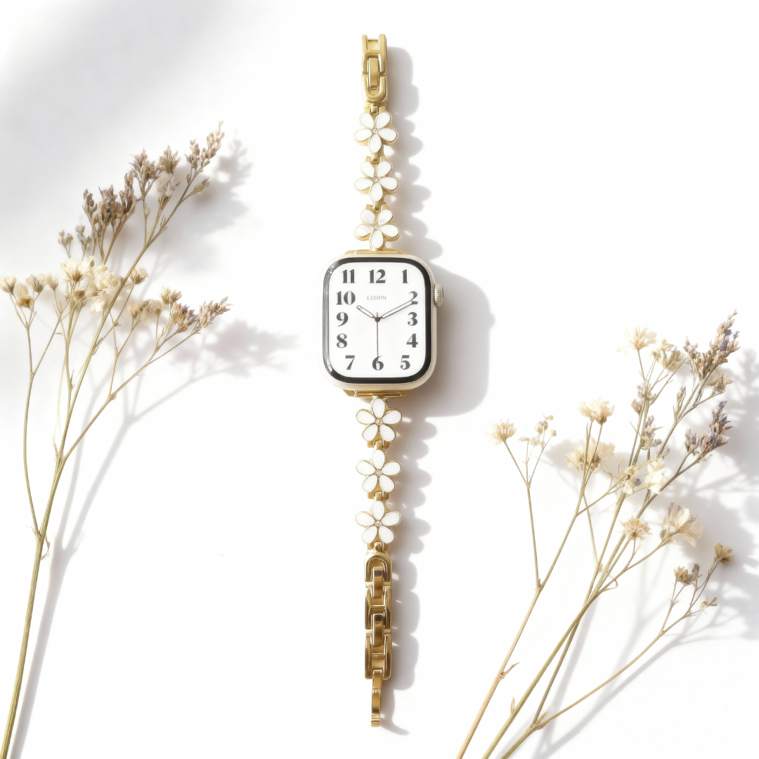 ミッドナイトフルール Apple Watch ブレスレット - ホワイト