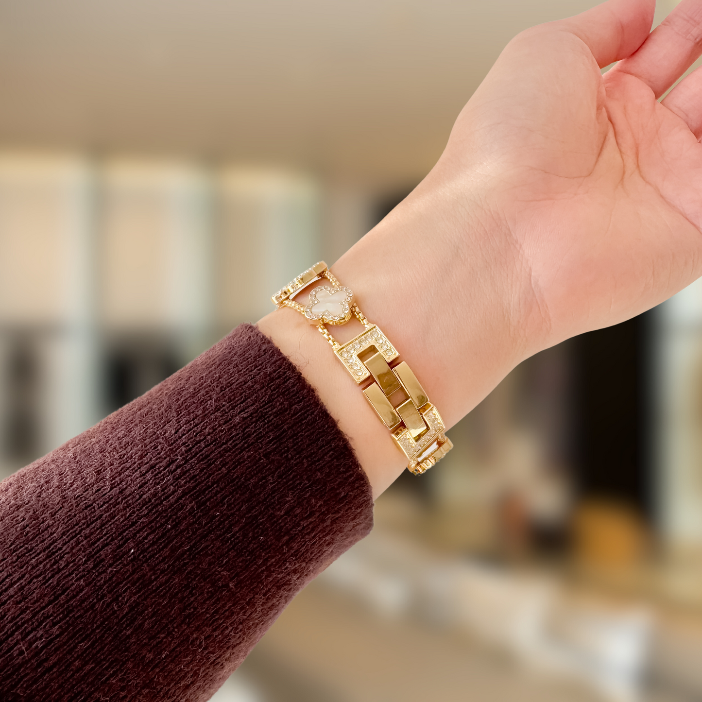 Lucky Clover Apple Watch Bracelet - Gold