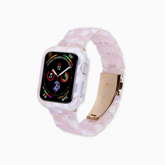 Polly Resin Apple Watch Band & Case Set - Rose Blossom