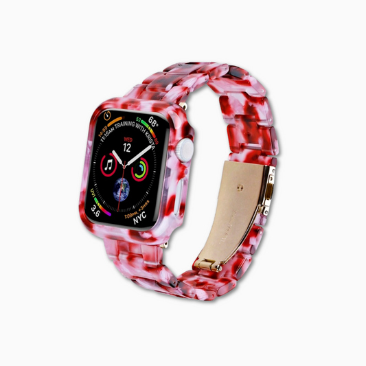 Polly Resin Apple Watch Band & Case Set - Cherry Red