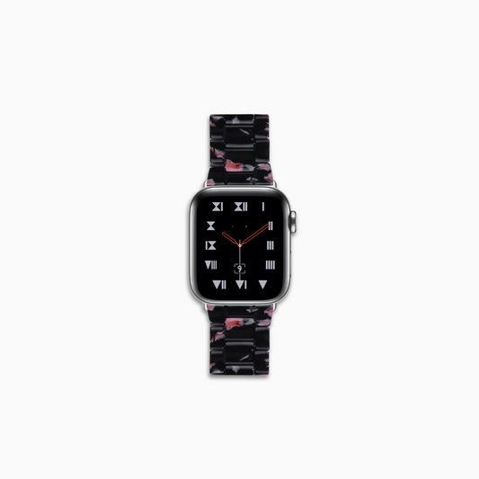Polly Resin Apple Watch Band - Black & Pink
