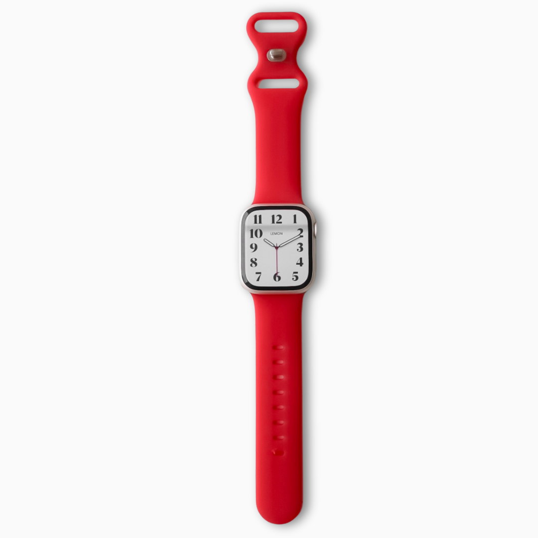 Classic Rubber Knob Apple Watch Band - Rose Red