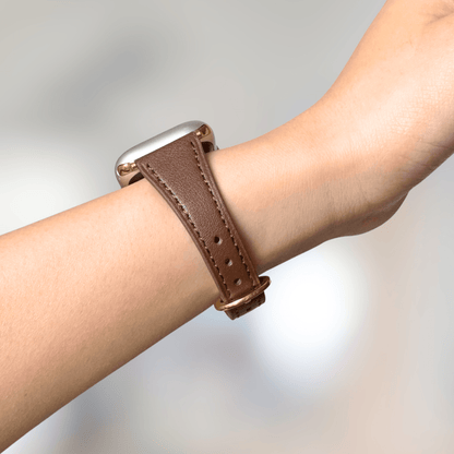 Slim Horseshoe Leather Apple Watch Band - Brown