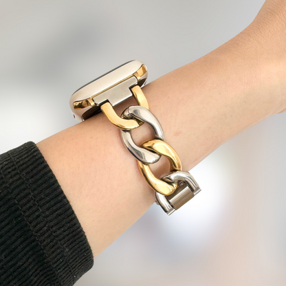 (St-Steel) Two-tone Timeless Twist Apple Watch Bracelet - Silver & Gold