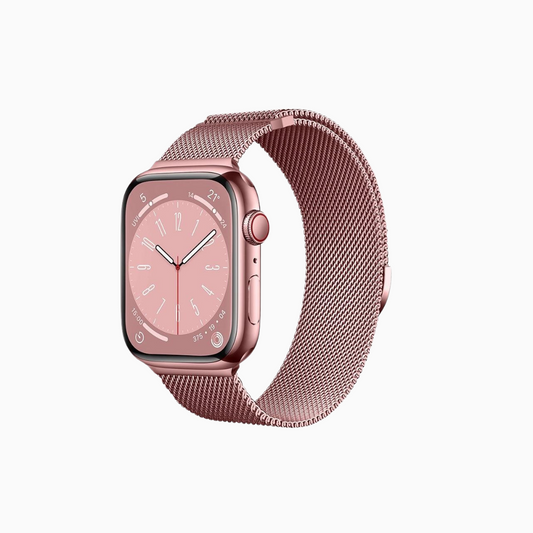 (St-Steel) Milanese Apple Watch Loop with Rounded Clasp - Pink