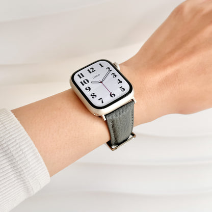 Chain Leather Apple Watch Band - Grey