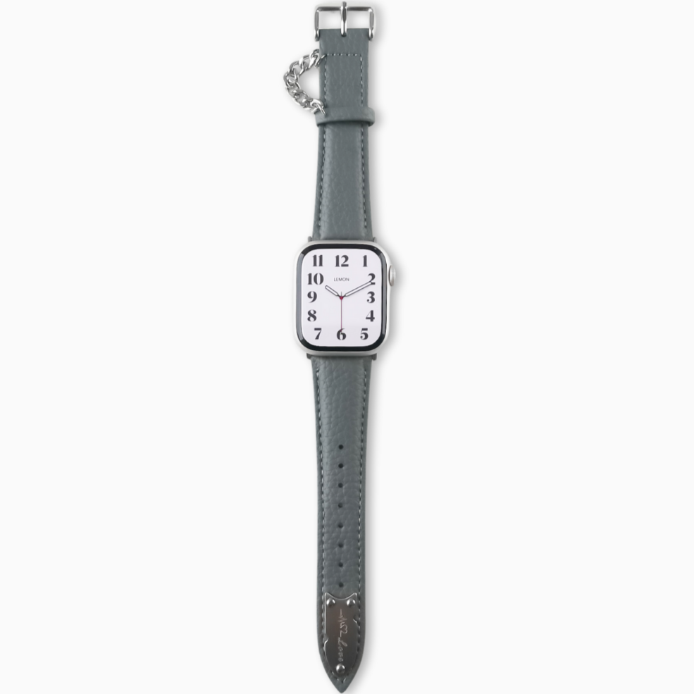 Chain Leather Apple Watch Band - Grey