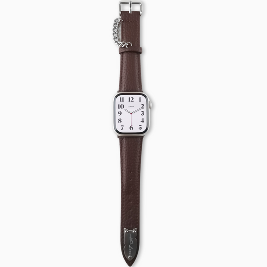 Chain Leather Apple Watch Band - Brown