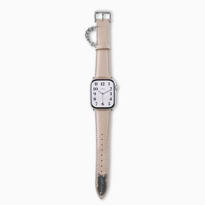 Chain Leather Apple Watch Band - Beige