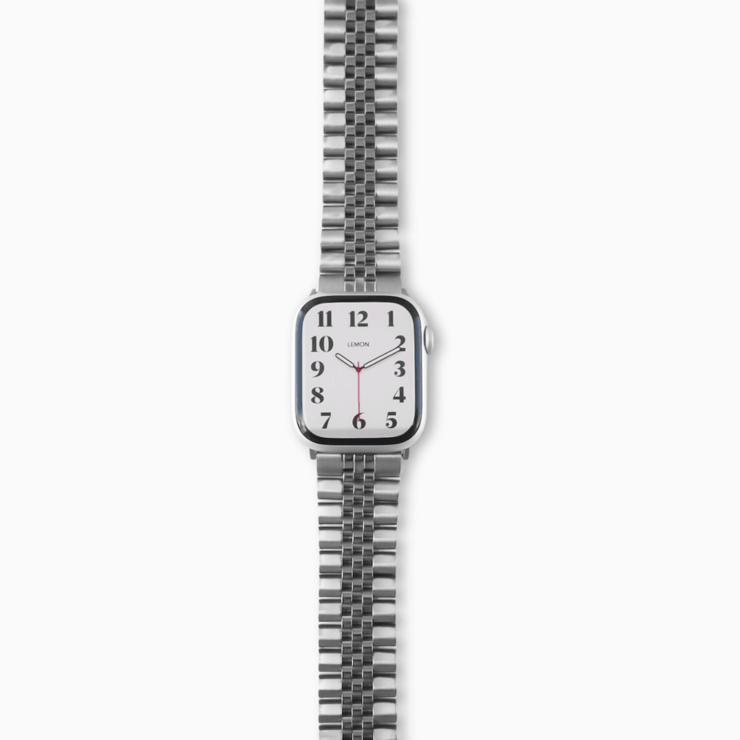 (St-Steel) Jubilee Apple Watch Band - Silver