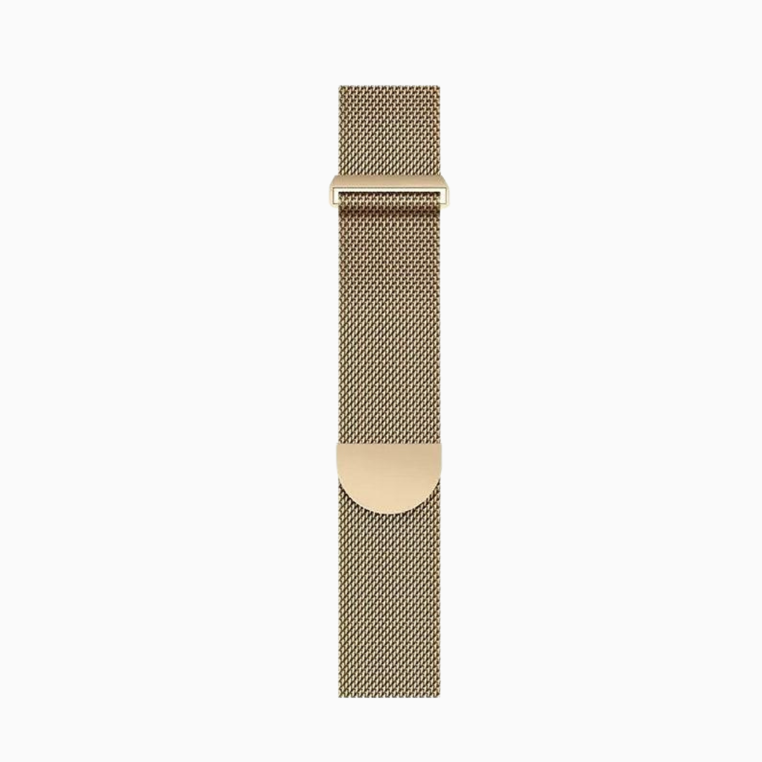 (St-Steel) Milanese Apple Watch Loop with Rounded Clasp - Vintage Gold