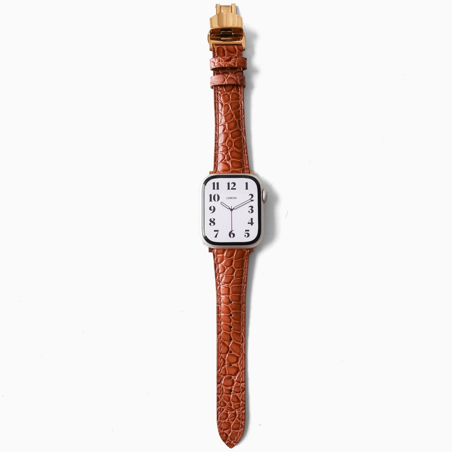 Alligator Leather Apple Watch Strap - Brown 14