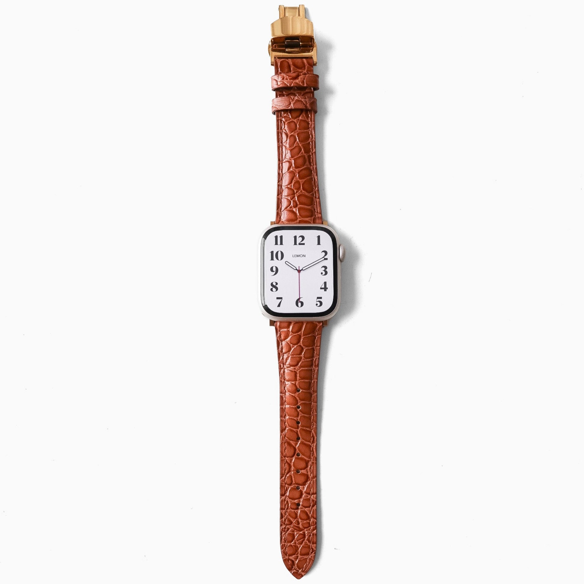 Alligator Leather Apple Watch Strap - Brown 14