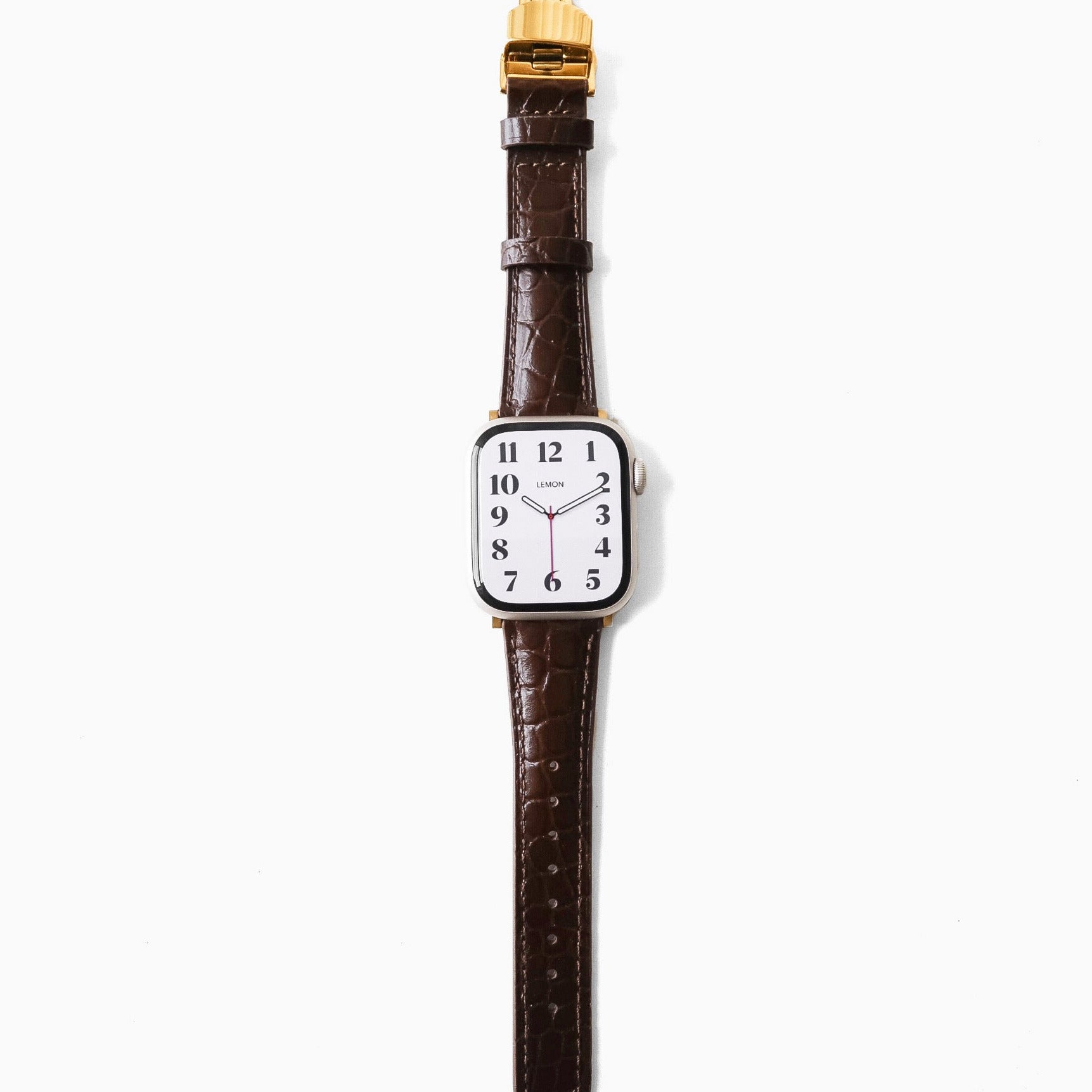 Alligator Leather Apple Watch Strap - Coffee