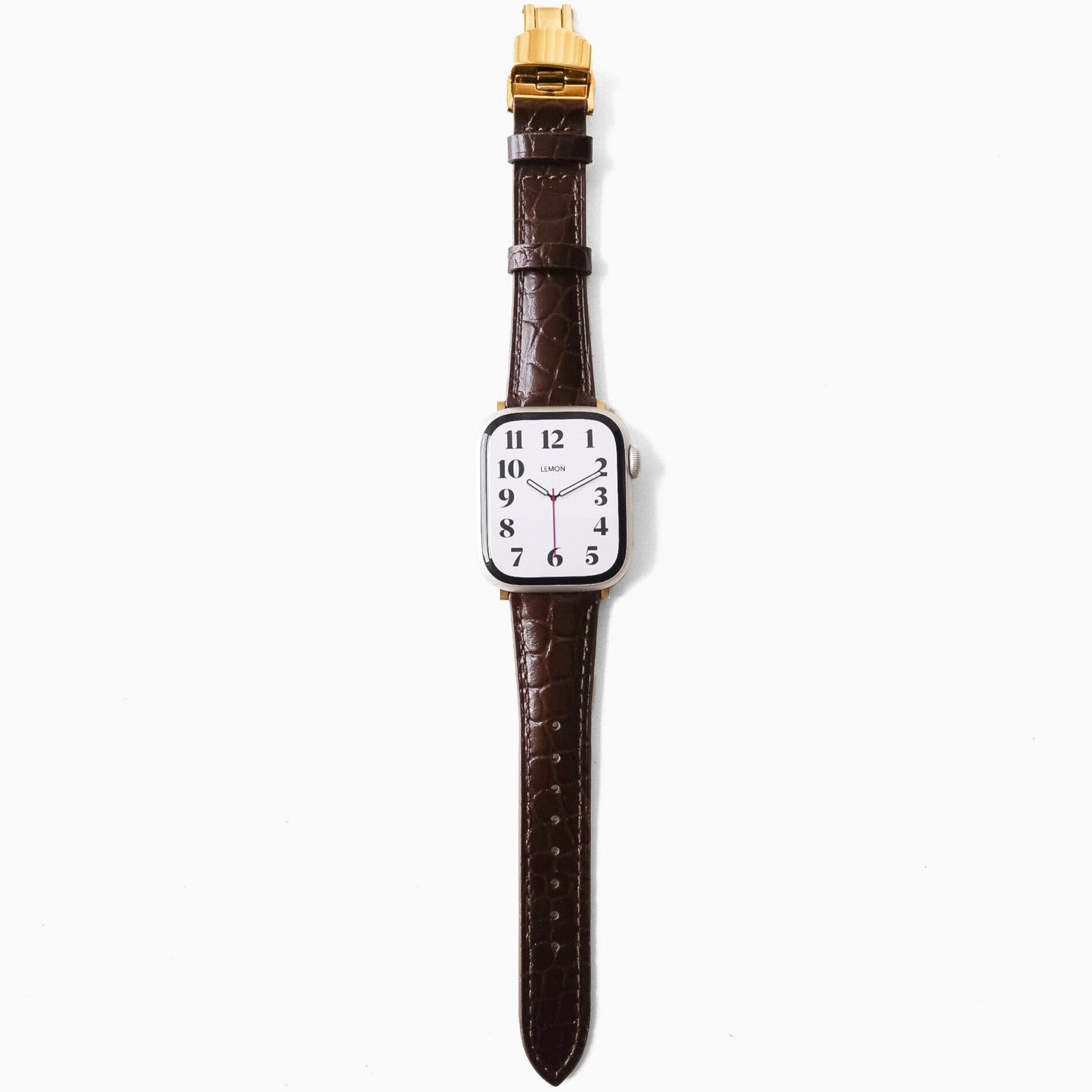 Alligator Leather Apple Watch Strap - Coffee1