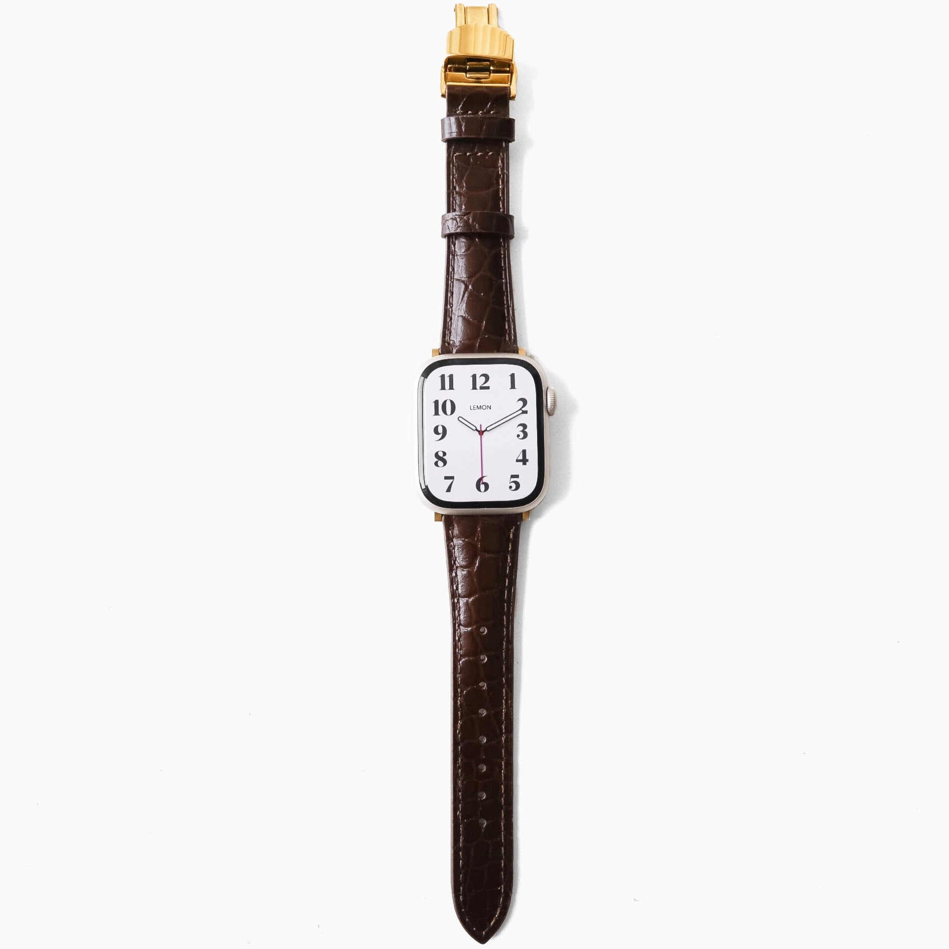 Alligator Leather Apple Watch Strap - Coffee1