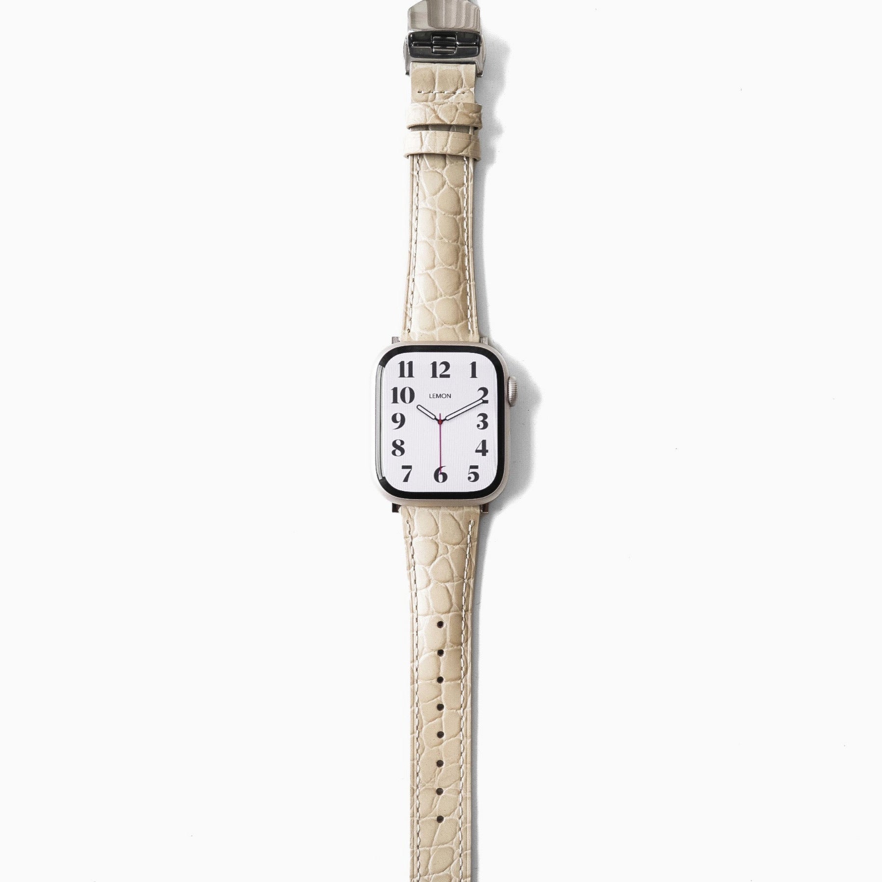 Alligator Leather Apple Watch Strap - Starlight