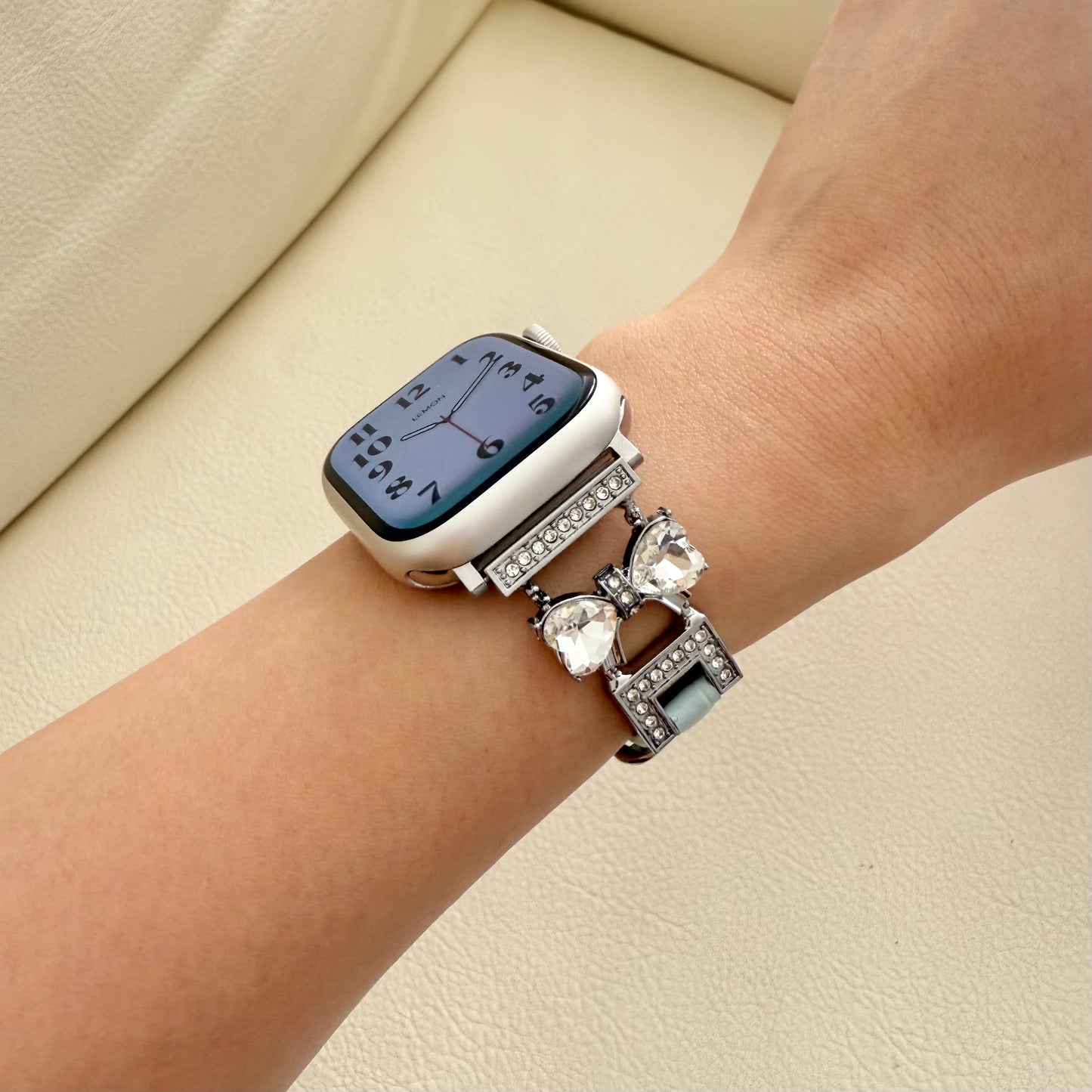 WRIST with Butterfly Leather Apple Watch Strap - Blue