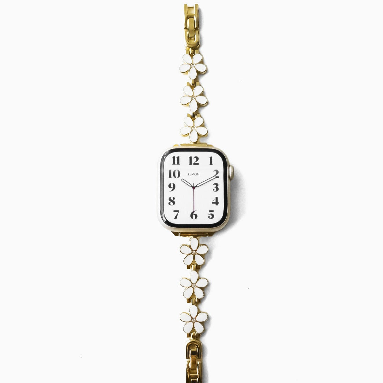 APPLE Watch with a floral strap in gold 