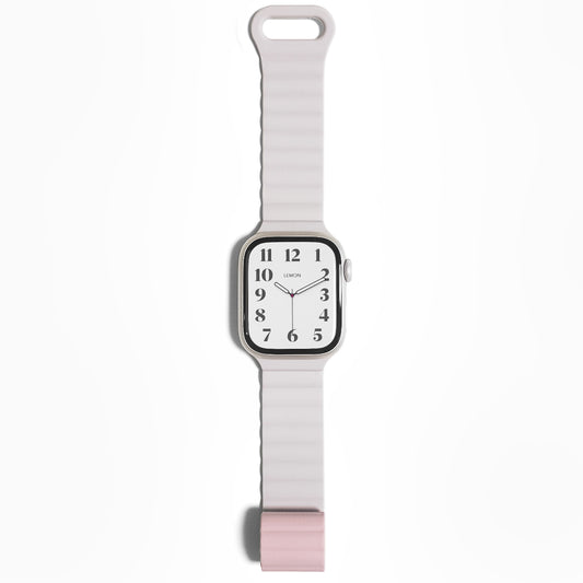 Snap Rubber Apple Watch Band - Starlight & Pink