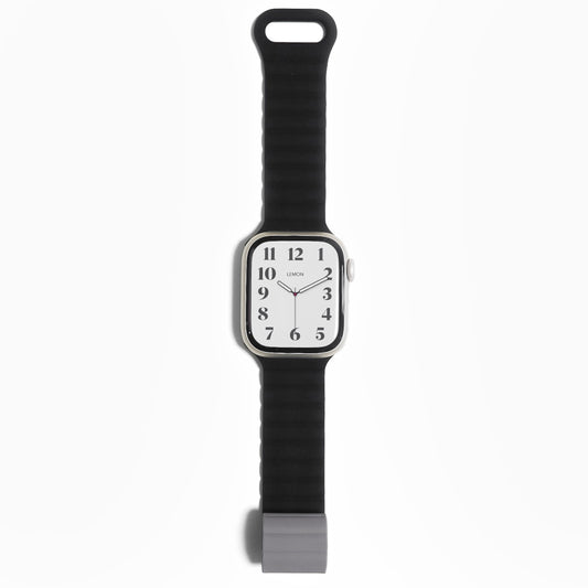 Snap Rubber Apple Watch Band - Black & Grey